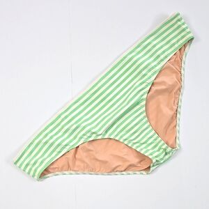 J. Crew Women's Hipster Bikini Bottom Light Green White Stripes Size 3X